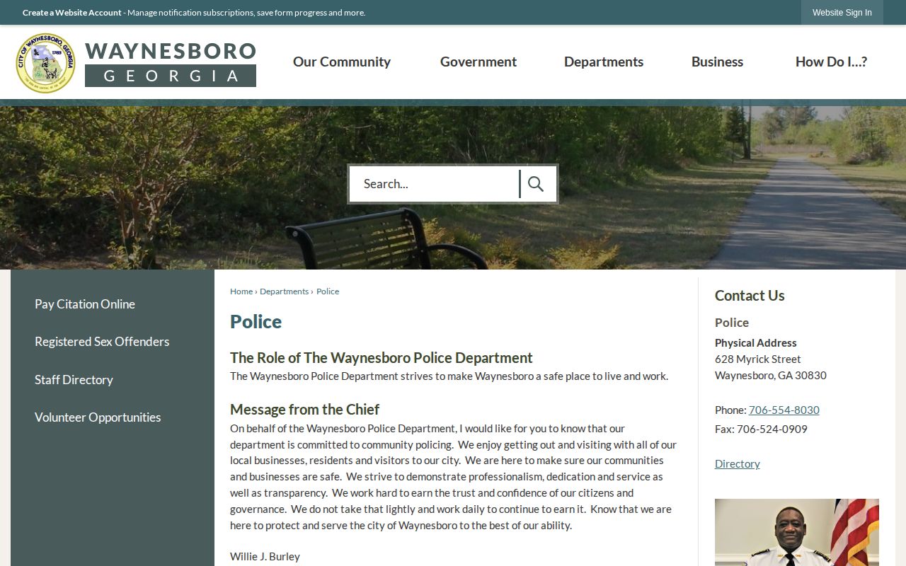 Official Waynesboro Police Department page